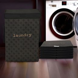 Kuber Industries Set Of 6 Black Printed Laundry Bags-17