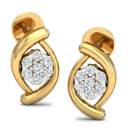 KUBERBOX 18KT Diamond Studded Stud Earrings-2.05g-36