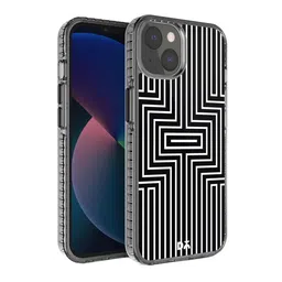DailyObjects White & Black Maze White Stride 2.0 iPhone 13 Mini Back Case-64