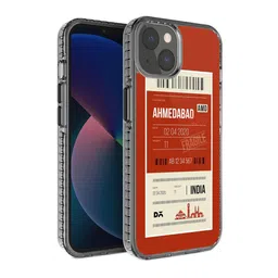 DailyObjects Red & White Ahmedabad City Tag Printed iPhone 13 Mini Phone Case-46