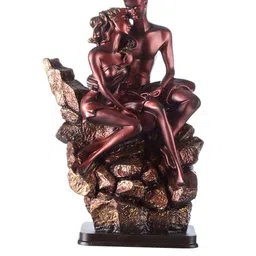Gifts N Greetings Brown Printed Rock Couple Polyresin Figurine Showpiece-image-84