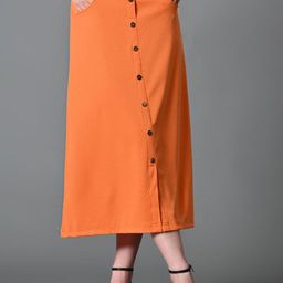 The Roadster Lifestyle Co Ribbed Midi A-Line Skirts-image-14