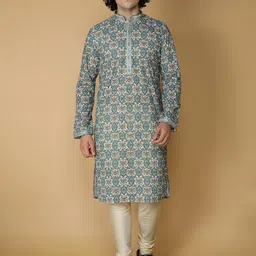 MAAHI FABS Ethnic Motifs Sequinned Embroidered Regular Kurta With Churidar-13