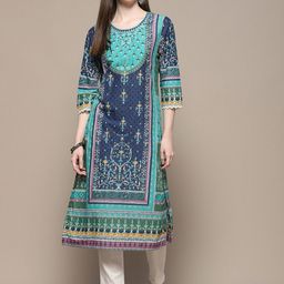 Biba Ethnic Motifs Printed Straight Kurta-24