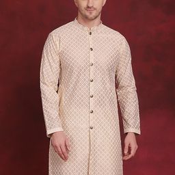 Jompers Geometric Embroidered Sequinned Kurta-51