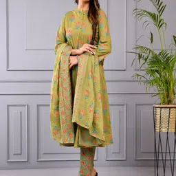 Aspriya Floral Printed Mandarin Collar A-Line Kurta-54