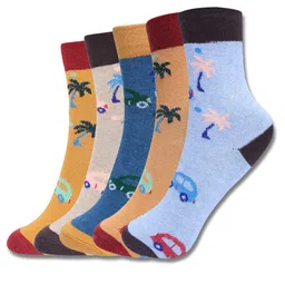 Dollar Socks Kids Pack of 5 Assorted Patterned Socks-26