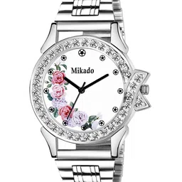 Mikado Women White Brass Dial & Silver Toned Stainless Steel Analogue Watch-image-52