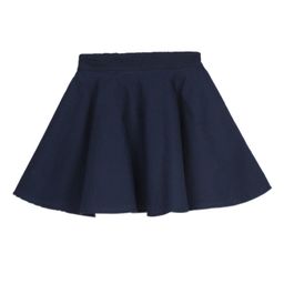 UNDER FOURTEEN ONLY Girls Navy Blue Solid Pure Cotton Flared Knee-Length Skirt-image-33