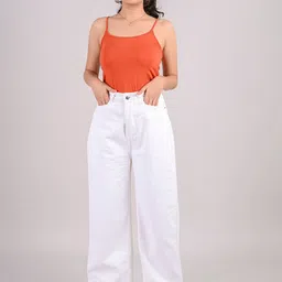 FREAKINS Women Classic White High-Rise Straight Fit Cropped Jeans-image-63