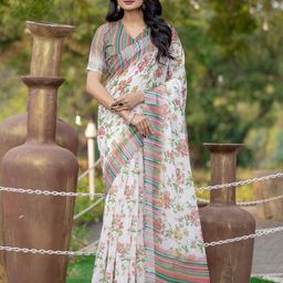BAPS Women Floral Printed Saree With Blouse Piece-image-49