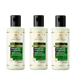 Khadi Organique Set Of 3 Green Tea Aloevera Conditioner For Hair Dandruff  630ml-29