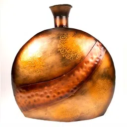 APKA MART Brown Printed Copper Flower Vase-image-66