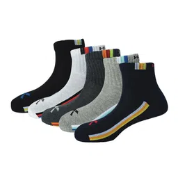 HRX by Hrithik Roshan Pack Of 5 Color-Blocked Shoe Liner Socks-image-57