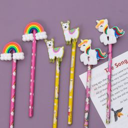 Yellow Bee Kids Set Of 6 Printed Pencils-20