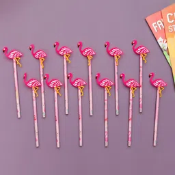 Yellow Bee Kids  Set Of 12 Flamingo Motifs Printed Pencils-picture-30