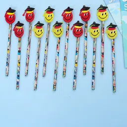 Yellow Bee Kids Set Of 12 With Smiley Motifs Printed Pencil-16