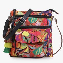 Anekaant Multicoloured Floral Digital Print Structured Sling Bag-31