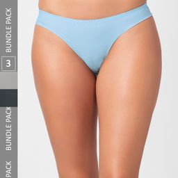 NOIRA Women Pack Of 3 Low-Rise Thong Briefs 1340_BlBG_NO-19