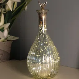 Homesake Silver Glass Bottle Table Lamp-24