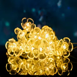 Kuber Industries White 14 Flower Fairy String Light-56