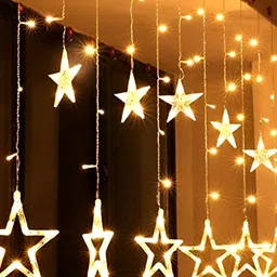 SPARK WORLD Yellow Star Shaped String Lights-24