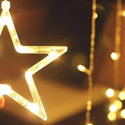 SPARK WORLD Yellow Star Shaped String Lights-16
