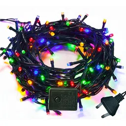 SPARK WORLD Black & Red Rice Shape String Lights-3