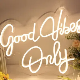 the party planet Off White Good Vibes Only LED Neon Light-image-45