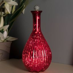 Homesake Red Glass Bottle Table Lamp-16