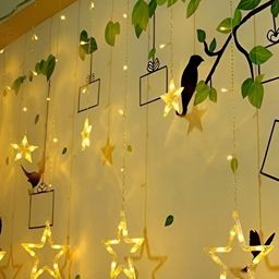 SPARK WORLD Yellow Star Shaped String Lights-55