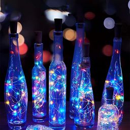 Kuber Industries 12 Pieces Blue 20 LED Wine Bottle Cork Copper Wire String Lights-4