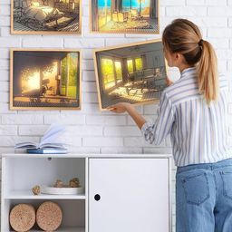 XERGY Brown Wooden Paintings Wall Art-image-90