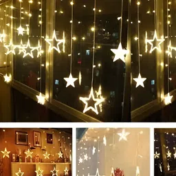 SPARK WORLD 138 Yellow Star Shaped LED String Lights-48