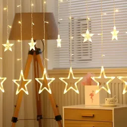 SPARK WORLD Yellow Star Shaped String Lights-36