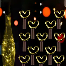 Kuber Industries 12 Pieces White 20 LED Wine Bottle Cork Copper Wire String Lights-3