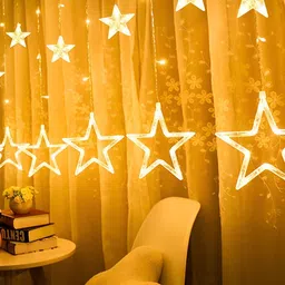 SPARK WORLD Yellow Star Shaped String Lights-12