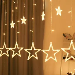 SPARK WORLD Yellow Star Shaped String Lights-10