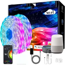Gesto Pink & Blue 300 LED RGB Waterproof Strip Lights With Adaptor-0