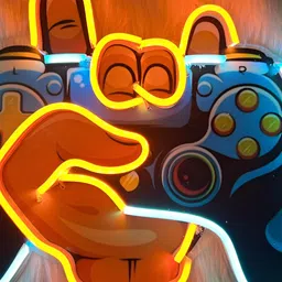 the party planet Blue & Orange-colored Game Shaped Led Neon Light-30