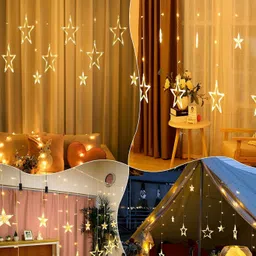 SPARK WORLD 138 Yellow Star Shaped LED String Lights-47