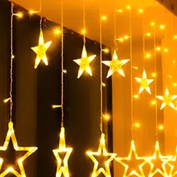 SPARK WORLD Yellow Star Shaped String Lights-3