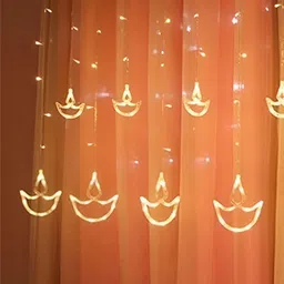 ENORMITY Yellow Diya Shaped String Lights-6