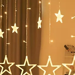 SPARK WORLD Yellow Star Shaped String Lights-50