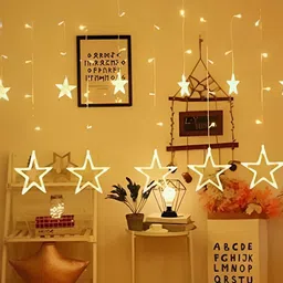 SPARK WORLD Yellow Star Shape String Lights-36