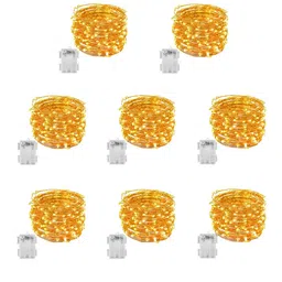 Homesake Set Of 8 Yellow Waterproof Rice Shaped String Lights-21