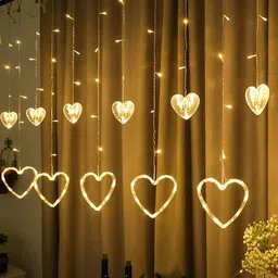 Archies Set Of 6 White Love Hearts LED String Lights-11