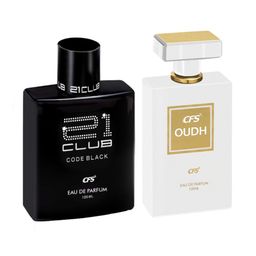 CFS 21 Club Code Black & Oudh White Set Of 2 Long Lasting Eau De Parfum - 100ml Each-image-40