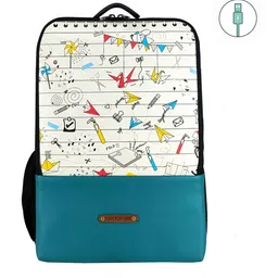 Funk For Hire Unisex Graphic Printed Backpack With USB Charging Port & Compression Straps-13