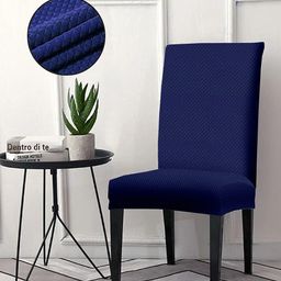 Cortina Navy Blue Solid Chair Cover-6